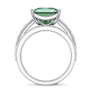 4 Carat Lab Grown Green Diamond Princess Cut Wedding Ring Set IGI Certified Vivid Green - VS1 - Rosec Jewels