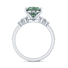 IGI Certified 3 Carat Oval Lab Grown Green Diamond Engagement Ring with Wedding Band Vivid Green - VS1 - Rosec Jewels