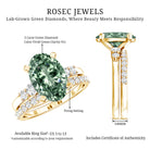 IGI Certified 3 Carat Oval Lab Grown Green Diamond Engagement Ring with Wedding Band Vivid Green - VS1 - Rosec Jewels