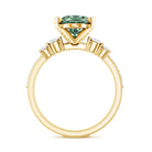IGI Certified 3 Carat Oval Lab Grown Green Diamond Engagement Ring with Wedding Band Vivid Green - VS1 - Rosec Jewels