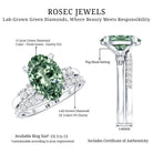 IGI Certified Oval Lab Grown Green Diamond Wedding Ring Set 4 Carat Vivid Green - VS1 - Rosec Jewels