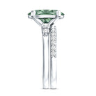 IGI Certified Oval Lab Grown Green Diamond Wedding Ring Set 4 Carat Vivid Green - VS1 - Rosec Jewels