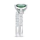 Rosec Jewels-IGI Certified Princess Cut 2 Carat Lab Grown Green Diamond Wedding Ring Set