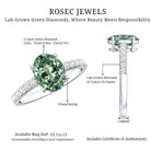 IGI Certified 2 Carat Lab Grown Green Diamond Oblong Engagement Ring Vivid Green - VS1 - Rosec Jewels