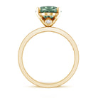 3 Carat IGI Certified Lab Green Diamond Solitaire Oval Engagement Ring with Side Stones Vivid Green - VS1 - Rosec Jewels