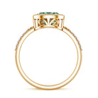 2 Carat Lab Grown Green Diamond East West Oval Engagement Ring with IGI Certificate Vivid Green - VS1 - Rosec Jewels
