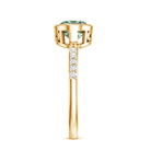 2 Carat Lab Grown Green Diamond East West Oval Engagement Ring with IGI Certificate Vivid Green - VS1 - Rosec Jewels