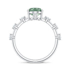 2 Carat Oval Lab Grown Green Diamond Solitaire Engagement Ring with IGI Certificate Vivid Green - VS1 - Rosec Jewels