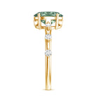 2 Carat Oval Lab Grown Green Diamond Solitaire Engagement Ring with IGI Certificate Vivid Green - VS1 - Rosec Jewels