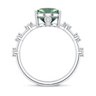 Lab Grown Green Diamond 3 Carat Oval Engagement Ring IGI Certified Vivid Green - VS1 - Rosec Jewels