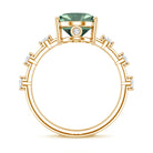 Lab Grown Green Diamond 3 Carat Oval Engagement Ring IGI Certified Vivid Green - VS1 - Rosec Jewels