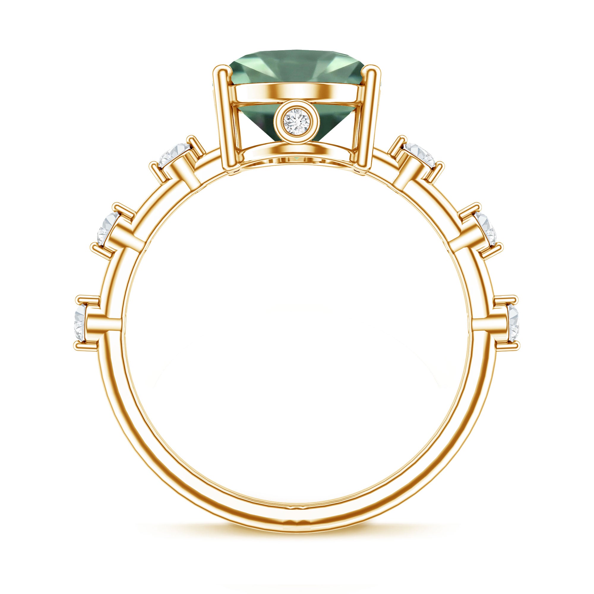 Lab Grown Green Diamond 3 Carat Oval Engagement Ring IGI Certified Vivid Green - VS1 - Rosec Jewels