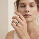 IGI Certified Solitaire Lab Grown Green Diamond Emerald Cut Engagement Ring 2 Carat Vivid Green - VS1 - Rosec Jewels