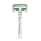 Rosec Jewels-4 Carat Emerald Cut Green Lab Grown Diamond Solitaire Engagement Ring with IGI Certificate