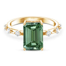 Rosec Jewels-4 Carat Emerald Cut Green Lab Grown Diamond Solitaire Engagement Ring with IGI Certificate