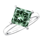 3 Carat Lab Grown Vivid Green Diamond Princess Cut Engagement Ring with IGI Certificate Vivid Green - VS1 - Rosec Jewels
