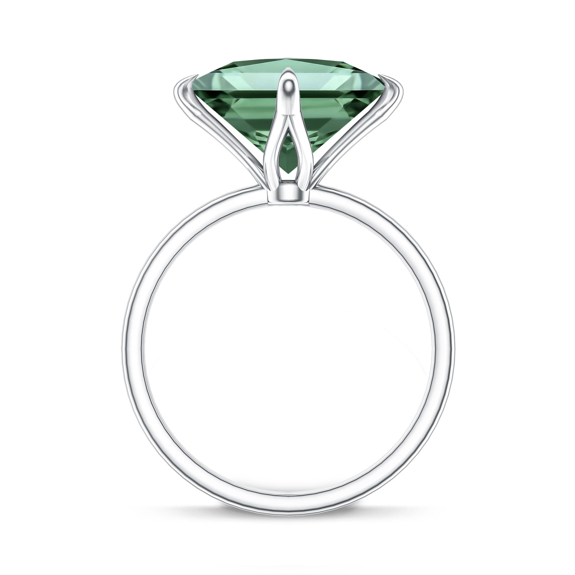 Rosec Jewels-Solitaire 5 Carat Lab Grown Green Diamond Princess Cut Engagement Ring IGI Certified