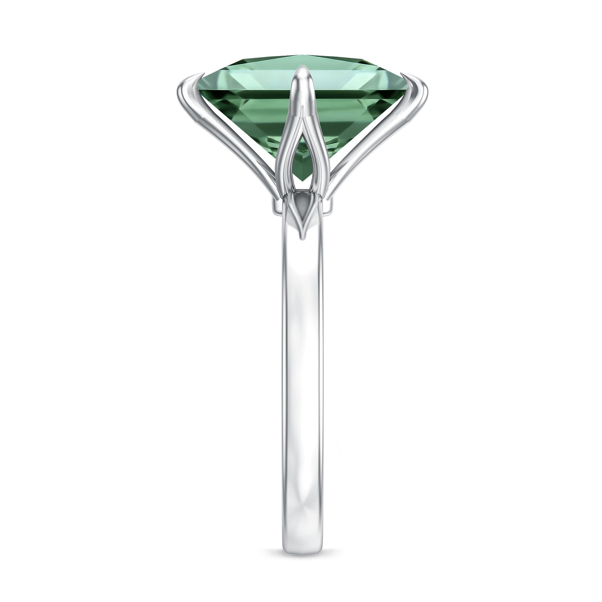 Rosec Jewels-Solitaire 5 Carat Lab Grown Green Diamond Princess Cut Engagement Ring IGI Certified