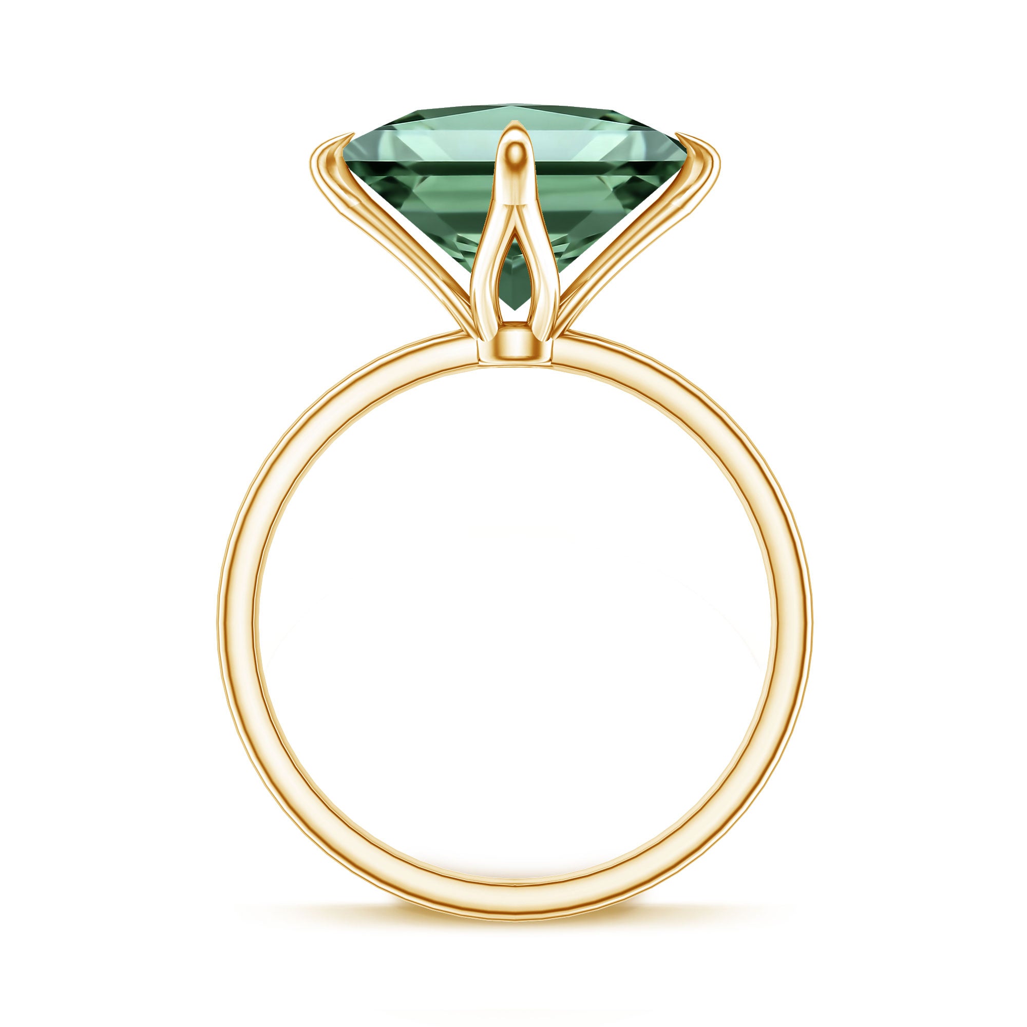 Rosec Jewels-Solitaire 5 Carat Lab Grown Green Diamond Princess Cut Engagement Ring IGI Certified