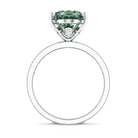 Elongated Oval Lab Grown Green Diamond 4 Carat Engagement Ring IGI Certified Vivid Green - VS1 - Rosec Jewels
