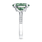 Elongated Oval Lab Grown Green Diamond 4 Carat Engagement Ring IGI Certified Vivid Green - VS1 - Rosec Jewels