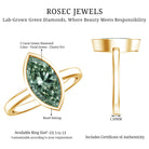 Rosec Jewels-2 Carat Marquise Cut Engagement Ring with IGI Certified Lab Grown Green Diamond