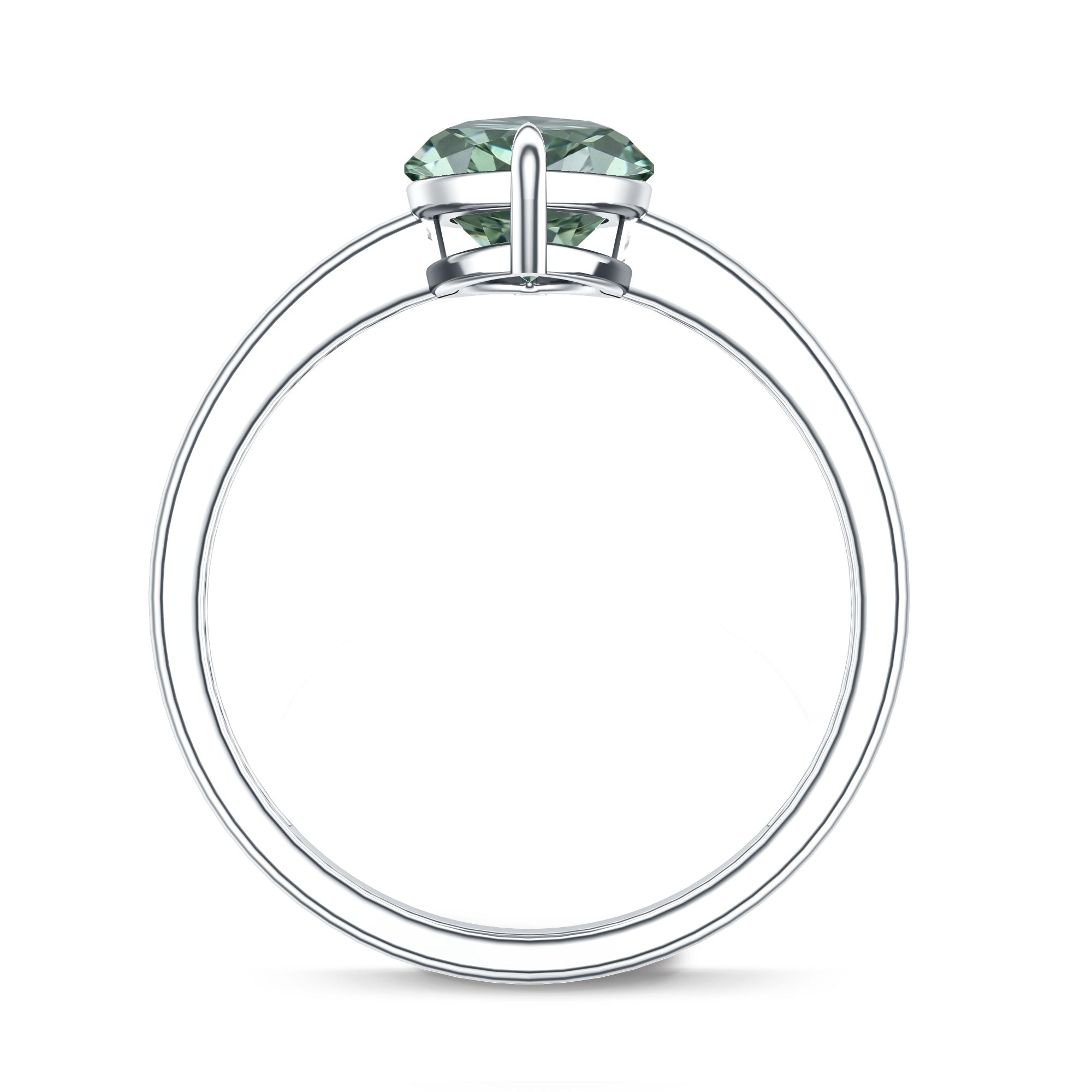 Rosec Jewels-3 Carat Marquise Cut Lab Grown Green Diamond Solitaire Engagement Ring IGI Certified