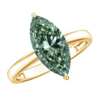 Rosec Jewels-3 Carat Marquise Cut Lab Grown Green Diamond Solitaire Engagement Ring IGI Certified