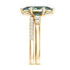 Rosec Jewels-IGI Certified 2 Carat Marquise Cut Lab Grown Green and White Diamond Bridal Ring Set
