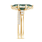Rosec Jewels-3 Carat Lab Grown Green Diamond Marquise Wedding Ring Set with IGI Certificate