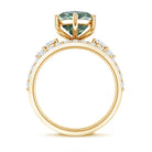 Rosec Jewels-Lab Grown 4 Carat Green Diamond Solitaire Wedding Ring Set with IGI Certified