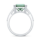 Rosec Jewels-5 Carat Princess Cut Lab Grown Green Diamond Big Engagement Ring with IGI Certificate