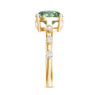 IGI Certified 4 Carat Cushion Cut Lab Grown Green Diamond Solitaire Engagement Ring Vivid Green - VS1 - Rosec Jewels