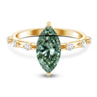 Rosec Jewels-Marquise Cut 2 Carat Lab Grown Green Diamond Solitaire Engagement Ring IGI Certified