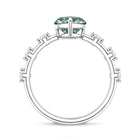 Rosec Jewels-IGI Certified 3 Carat Marquise Lab Grown Green Diamond Engagement Ring with Spaced Accent