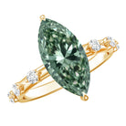 Rosec Jewels-IGI Certified 3 Carat Marquise Lab Grown Green Diamond Engagement Ring with Spaced Accent