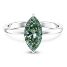Rosec Jewels-IGI Certified 2 Carat Lab Green Diamond Marquise Engagement Ring for Women