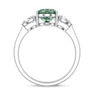 Oval Shaped 2 Carat Lab Grown Green Diamond Three Stone Engagement Ring with IGI Certificate Vivid Green - VS1 - Rosec Jewels