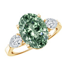 Rosec Jewels-Lab Grown 3 Carat Green Diamond Past Present Future Ring with IGI Certificate