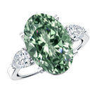 Rosec Jewels-4 Carat Lab Grown Green Diamond Large Engagement Ring with IGI Certificate