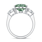 5 Carat IGI Certified Lab Grown Green Diamond Oval Statement Engagement Ring Vivid Green - VS1 - Rosec Jewels