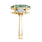 5 Carat IGI Certified Lab Grown Green Diamond Oval Statement Engagement Ring Vivid Green - VS1 - Rosec Jewels