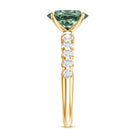 Rosec Jewels-IGI Certified 2 Carat Lab Green Diamond Oval Engagement Ring with Side Stones