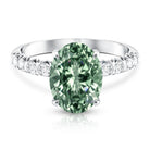 IGI Certified 3 Carat Oval Shape Lab Grown Green Diamond Engagement Ring Vivid Green - VS1 - Rosec Jewels