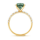IGI Certified 3 Carat Oval Shape Lab Grown Green Diamond Engagement Ring Vivid Green - VS1 - Rosec Jewels