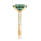 IGI Certified 3 Carat Oval Shape Lab Grown Green Diamond Engagement Ring Vivid Green - VS1 - Rosec Jewels