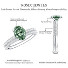 IGI Certified 1 Carat Lab Created Green Diamond Oval Engagement Ring Set Vivid Green - VS1 - Rosec Jewels
