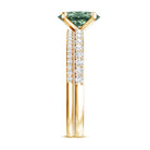 IGI Certified 1 Carat Lab Created Green Diamond Oval Engagement Ring Set Vivid Green - VS1 - Rosec Jewels