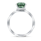 IGI Certified Lab Grown 3 Carat Green Diamond Braided Engagement Ring with Hidden Halo Vivid Green - VS1 - Rosec Jewels