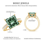 Rosec Jewels-Princess Cut Lab Grown Green Diamond 5 Carat Engagement Ring IGI Certified